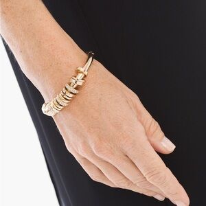 Chicos Lola Goldtone Bangle Bracelet With Pave Rhinestones